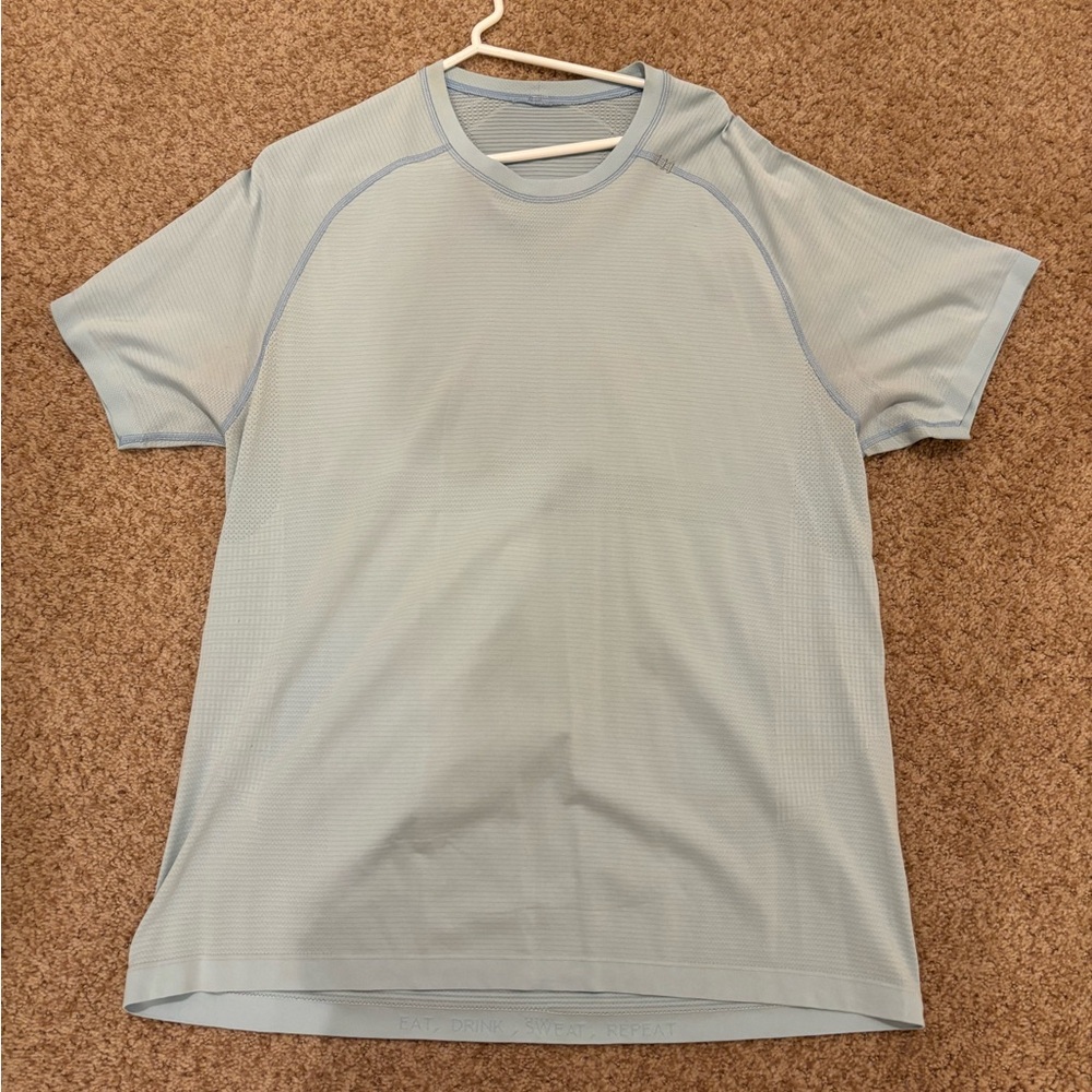 lululemon athletica Light Blue Short Sleeve Tee